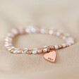 Teenagers Personalised Rose Gold and Silver Beaded Hearts Bracelet