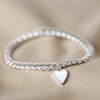 Personalised Silver Beaded Hearts Bracelet