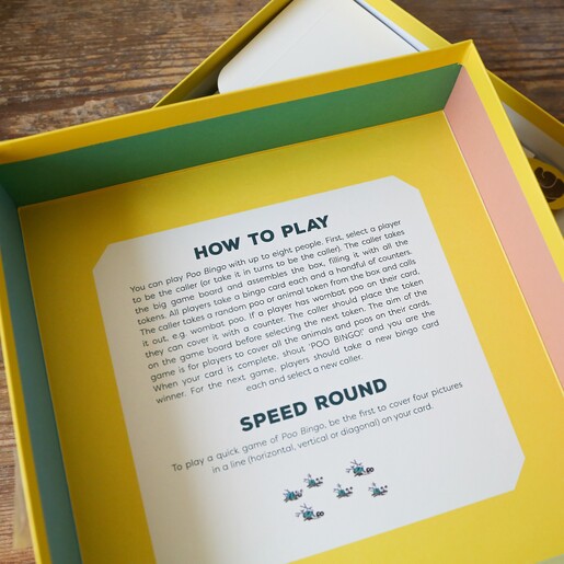 Inside Poo Bingo Board Game