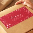 Close up of Personalised Irish Cream Liqueur Chocolate Reindeer Cocktail Kit Packaging