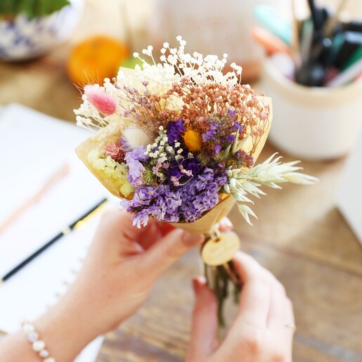 Personalised Teacher Token Dried Flower Posy Pastel colourway selection for Lisa Angel Personalised Teacher Token Dried Flower Posy