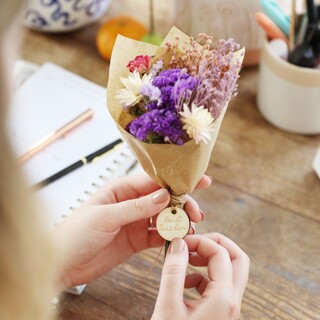 Personalised Teacher Token Dried Flower Posy