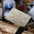 Personalised token used for Build Your Own Luxury Men's Wicker Gift Hamper