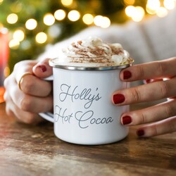 Personalised White Enamel Mug