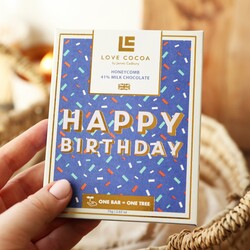 Love Cocoa Happy Birthday Honeycomb Chocolate Bar