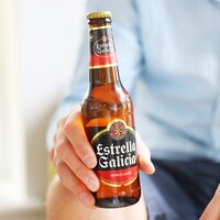 Bottle of Estrella Galicia Spanish Lager Beer
