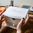 Printed Personalised White Wooden Musical Jewellery Box