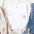 In-House Personalised Embroidered Initials T-Shirt in White