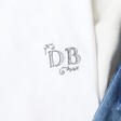 Close Up of Personalised Embroidered Initials T-Shirt in White