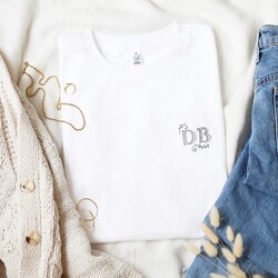 Personalised Embroidered Initials T-Shirt in White