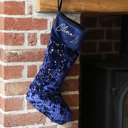 Personalised Constellation Starry Velvet Christmas Stocking
