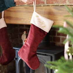 Personalised Large Pink and Wine Red Velvet Stocking