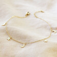 Lisa Angel Gold Stainless Steel Moon and Stars Anklet
