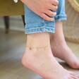 Gold Stainless Steel Butterfly Anklet on Model
