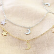 Lisa Angel Stainless Steel Moon and Stars Anklet Available in Silver or Gold