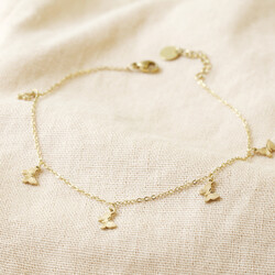 Gold Stainless Steel Butterfly Anklet