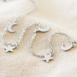 Lisa Angel Stainless Steel Moon and Stars Anklet