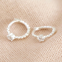 Sterling Silver Crystal Huggie Hoop Earrings