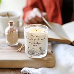 Personalised Wish You Lived Next Door Scented Soy Candle