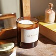 Lisa Angel Soy Candle featuring initials and a date