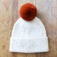 Winter Hat with Terracotta Pom Pom