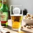 Personalised Engraved Circle Design Pint Glass