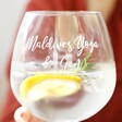 Close Up of Personalised 'Favourite Things' Balloon Gin Glass Engraving