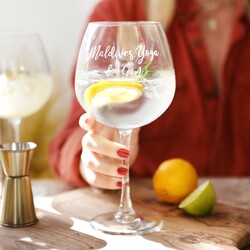 Personalised 'Favourite Things' Balloon Gin Glass