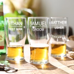 Personalised Wedding Party Beer Glass