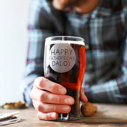 Personalised 'Happy Father's Day' Pint Glass
