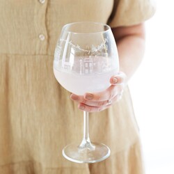 Personalised Houses Balloon Gin Glass