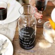 Personalised Wedding Guest Glass Wine Carafe with Red Wine