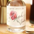 Close up of Personalised Birth Flower 10cl Bottle of Vodka