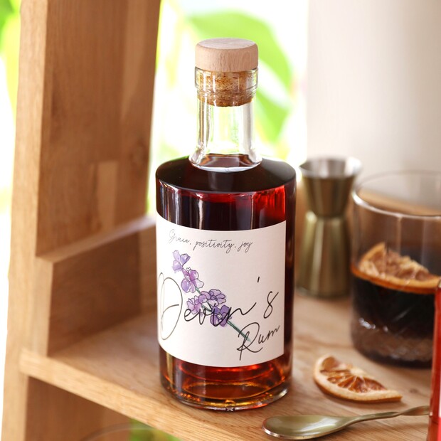 Personalised Birth Flower 500ml Rum