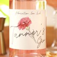 Close Up of Personalised Birth Flower 50cl Bottle of Pink Gin