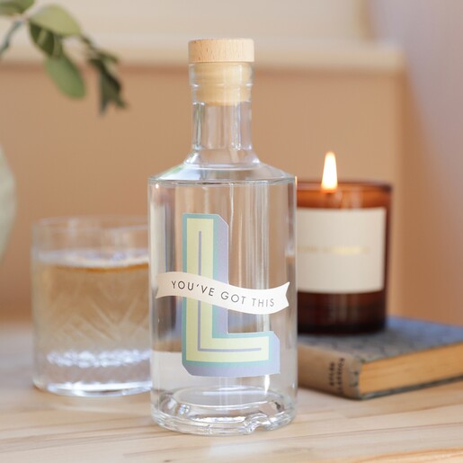 Personalised Bold Initial 'L' Banner 50cl Bottle of Gin