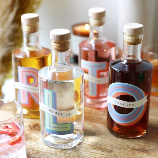 Lisa Angel Personalised Bold Initial Banner 50cl Bottle of Alcohol