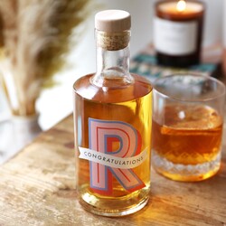 Personalised Bold Initial Banner 50cl Bottle of Whisky