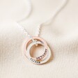 Lisa Angel Ladies' Personalised 9k Rose Gold and Sterling Silver Interlocking Circles Necklace