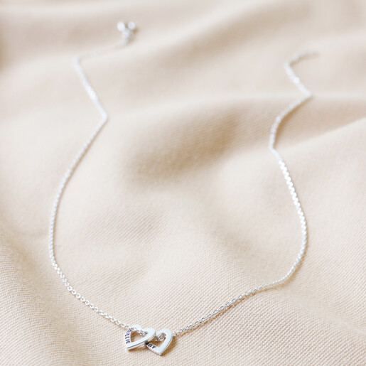 Lisa Angel Handmade Personalised Mini Sterling Silver Family Names Heart Necklace