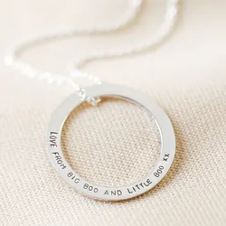 Personalised Sterling Silver Halo Necklace