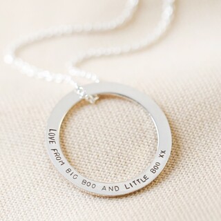 Personalised Sterling Silver Halo Necklace