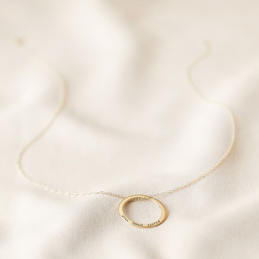 Lisa Angel Ladies' Personalised 9k Gold Halo Necklace