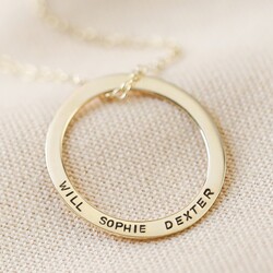 Personalised Solid Gold Family Hoop Necklace