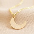 Sterling Silver Crescent Moon Necklace in Gold