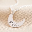 Sterling Silver Crescent Moon Necklace in Silver