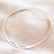 Lisa Angel Delicate Personalised Hammered Sterling Silver Twisted Bangle with Swarovski Crystal