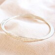 Meaningful Personalised Hammered Sterling Silver Twisted Bangle with Swarovski Crystal