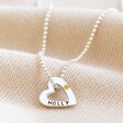 Single Personalised Mini Sterling Silver Heart Necklace with Yellow Swarovski Crystal
