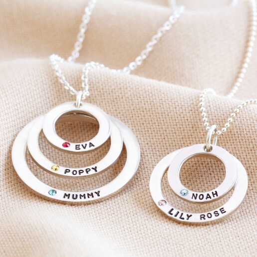 personalised double hoop necklace